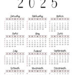 2025 Calendar Printable   18 Cute & Free 2025 Yearly Calendar In Free Printable 5 Year Calendar 2020 To 2025