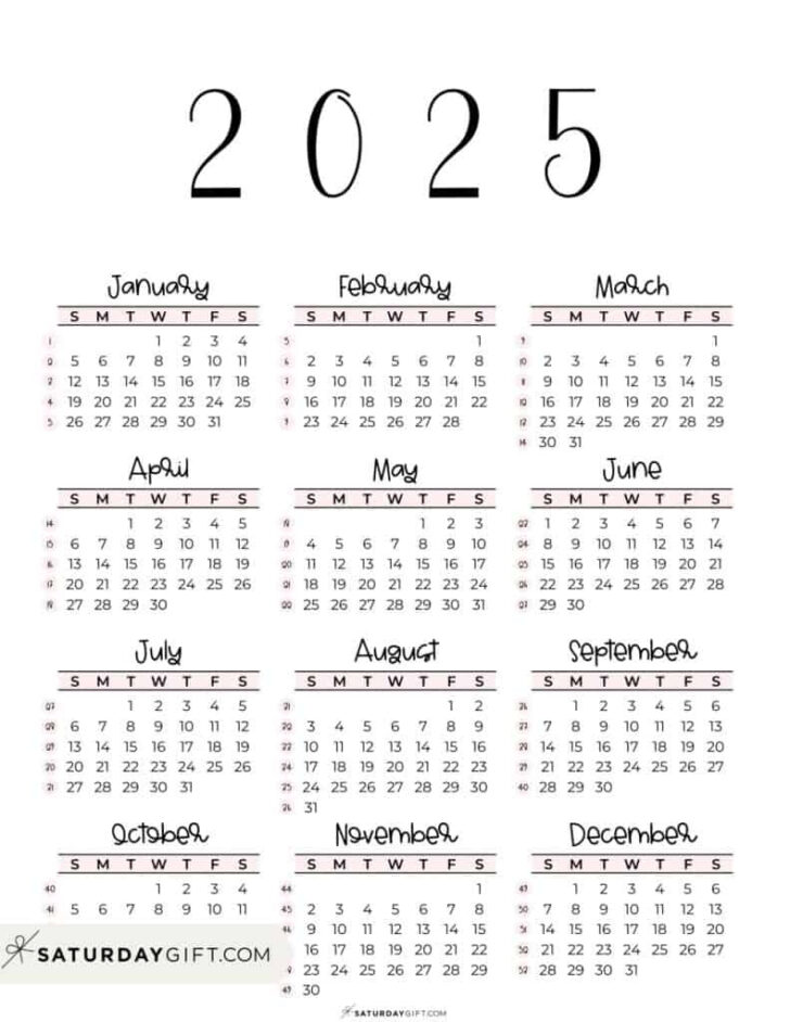 Free Printable 5 Year Calendar 2020 To 2025