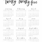 2025 Calendar Printable   18 Cute & Free 2025 Yearly Calendar Throughout 2025 Full Year Calendar Printable