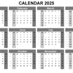 2025 Calendar Printable, ✓ Pdf, Excel And Image File   Free For Calendar 2025 Printable