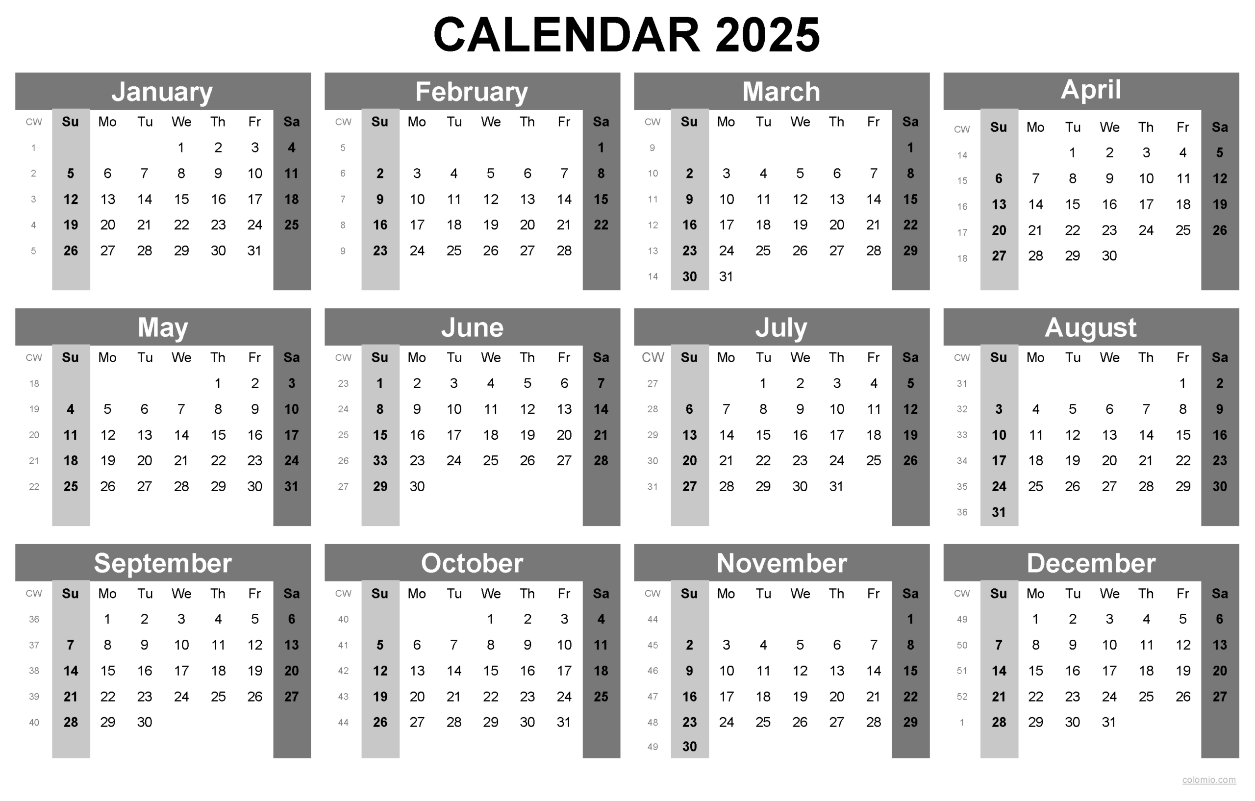 2025 Calendar Printable, ✓ Pdf, Excel And Image File - Free for Calendar 2025 Printable