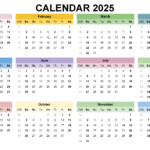 2025 Calendar Printable, ✓ Pdf, Excel And Image File   Free For Free Printable 12 Month Calendar 2025