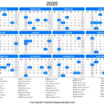 2025 Calendar Regarding 2025 Yearly Calendar With Holidays Printable