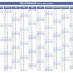 2025 Calendar With Week Numbers (Us And Iso Week Numbers) In 2025 Printable Calendar With Week Numbers