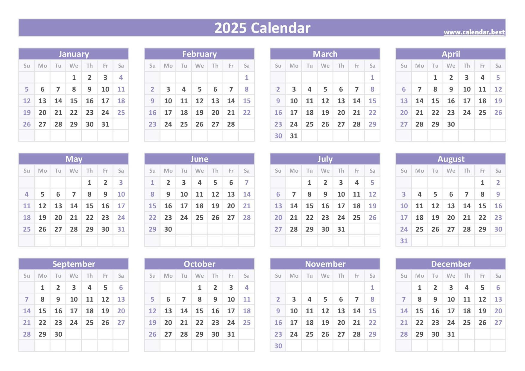 2025 Calendar With Week Numbers within 2025 12 Month Calendar Printable