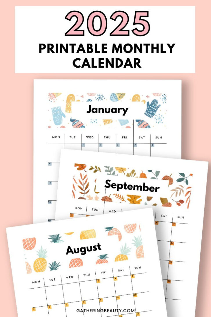 2025 Printable Calendar Monthly