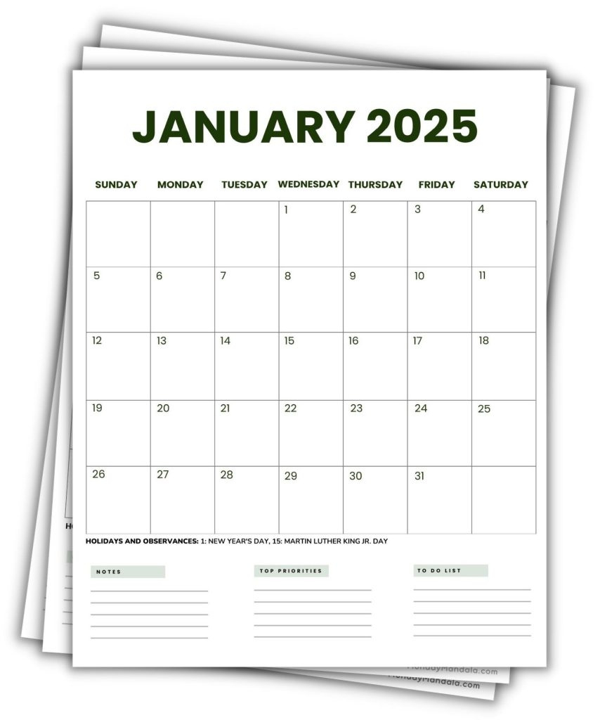 2025 Printable Calendars (56 Free Pdf Printables) in 2025 Calendar Printable Portrait