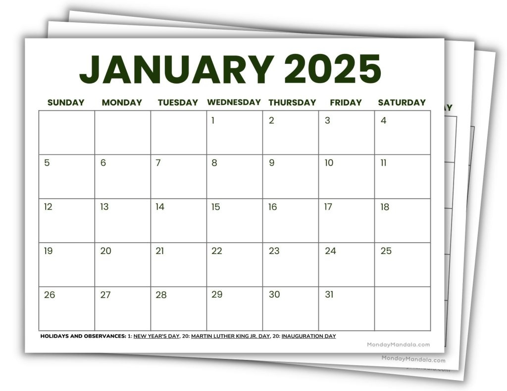 2025 Printable Calendars (56 Free Pdf Printables) inside Free Printable 2025 Calendar Printable Free Download