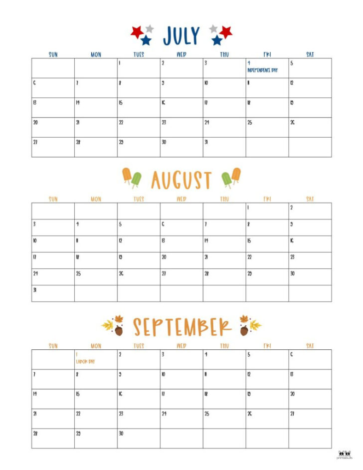 3 Month Calendar Printable 2025