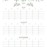 2025 Three Month/Quarterly Calendars   36 Free Cals | Printabulls Throughout Free Printable 3 Month Calendar 2025