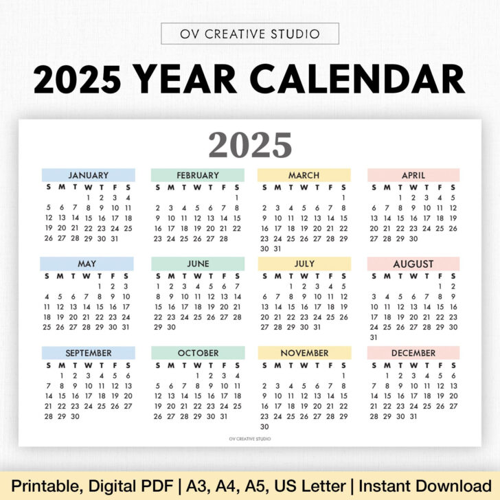 Printable 5 Year Calendar 2020 To 2025