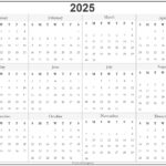 2025 Year Calendar | Yearly Printable For Free Printable Year Calendar 2025