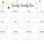 2025 Yearly Calendars   29 Free Printables | Printabulls Inside Printable Annual Calendar 2025