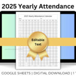 2025 Yearly Employee Attendance Tracker Spreadsheet Staff Within Employee Attendance Calendar 2025 Printable