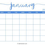 40+ Printable January 2025 Calendars | Free Pdf   Calendarkart For Blank Printable Calendar 2025