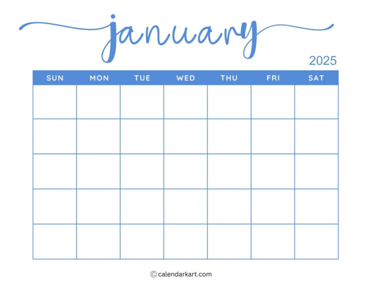 Free Printable Editable January 2025 Calendar