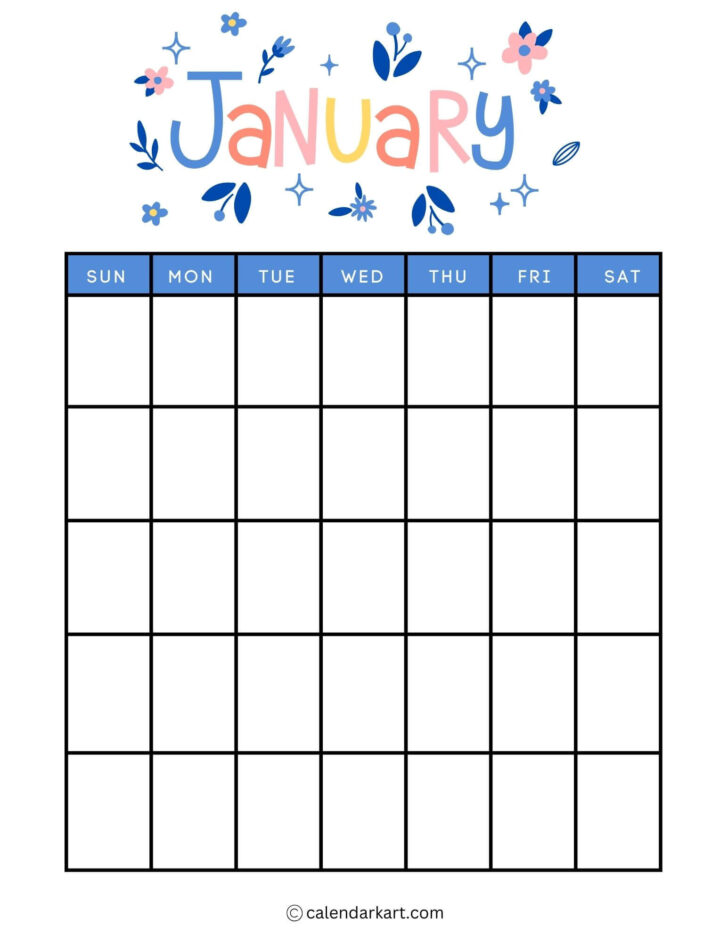 January 2025 Free Printable