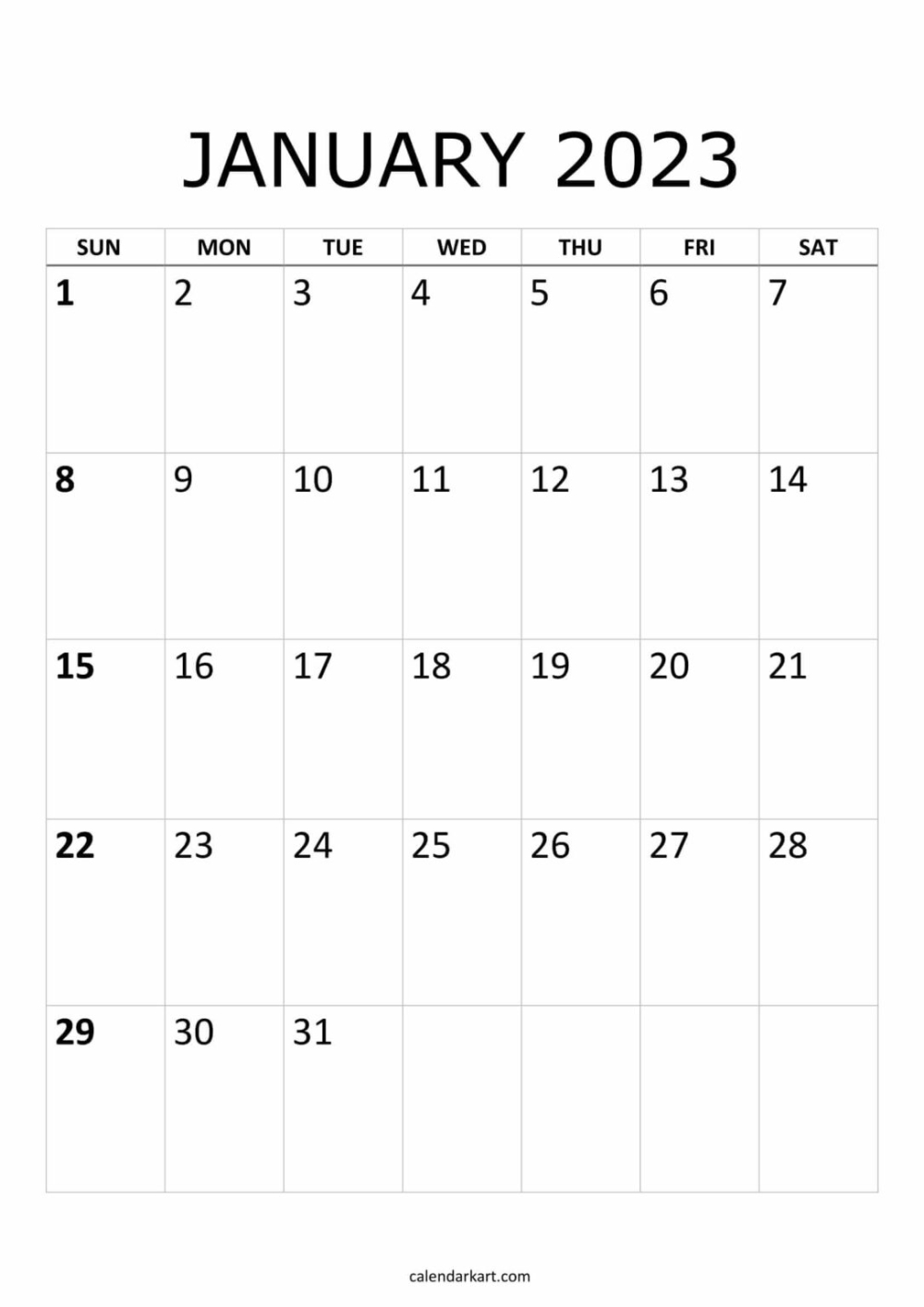 40+ Printable January 2025 Calendars | Free Pdf - Calendarkart with January 2025 Printable Calendar Wiki