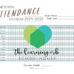 Attendance Sheet: 2024 2025 Attendance Calendar For Homeschool Inside 2025 Printable Attendance Calendar