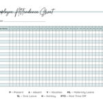 Attendance Sheets   52 Free Printables | Printabulls Within 2025 Attendance Calendar Printable Free Download