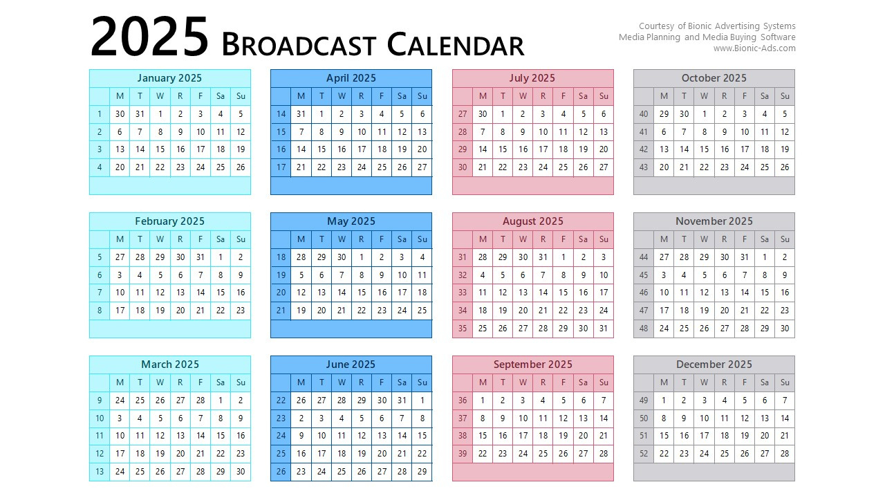 Broadcast Calendar 2025 – Free Downloads – Customizable throughout 2025 Broadcast Calendar Printable