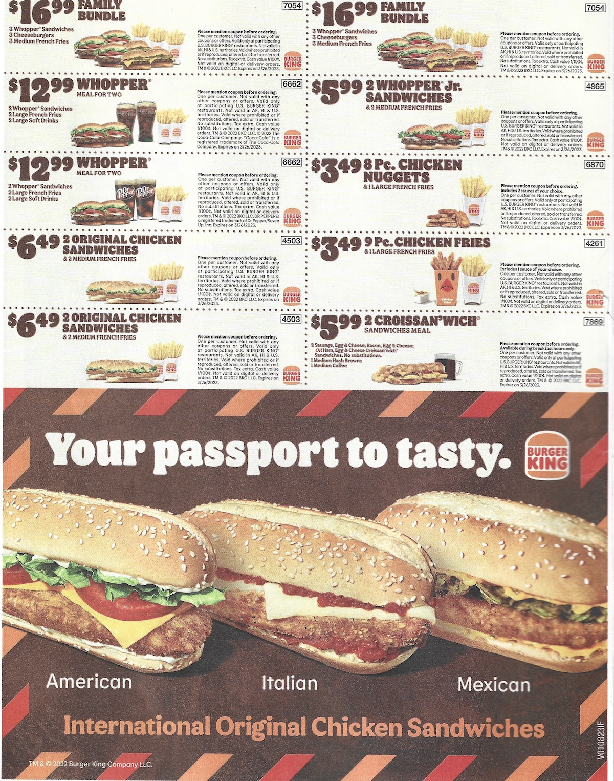 Burger King Chicago Deals Coupons January 2023 - Expires 3/26/2023 inside January 2025 Subway Coupons Printable