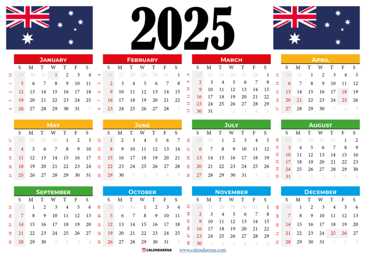 Calendar 2025 Australia Printable