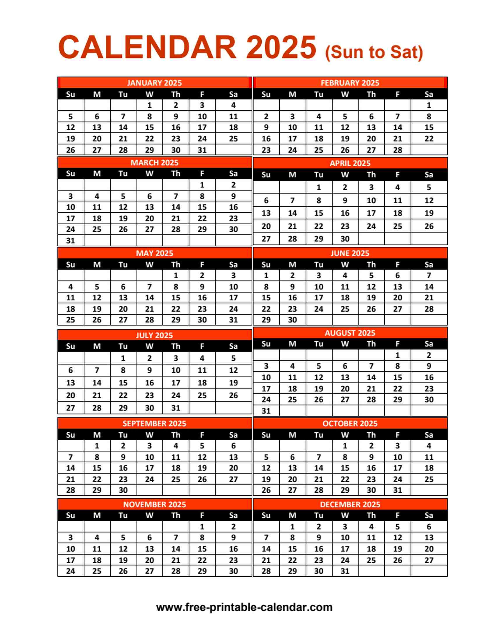 Calendar 2025 - Free Printable Calendar for Www.free-Printable-Calendar.com 2025