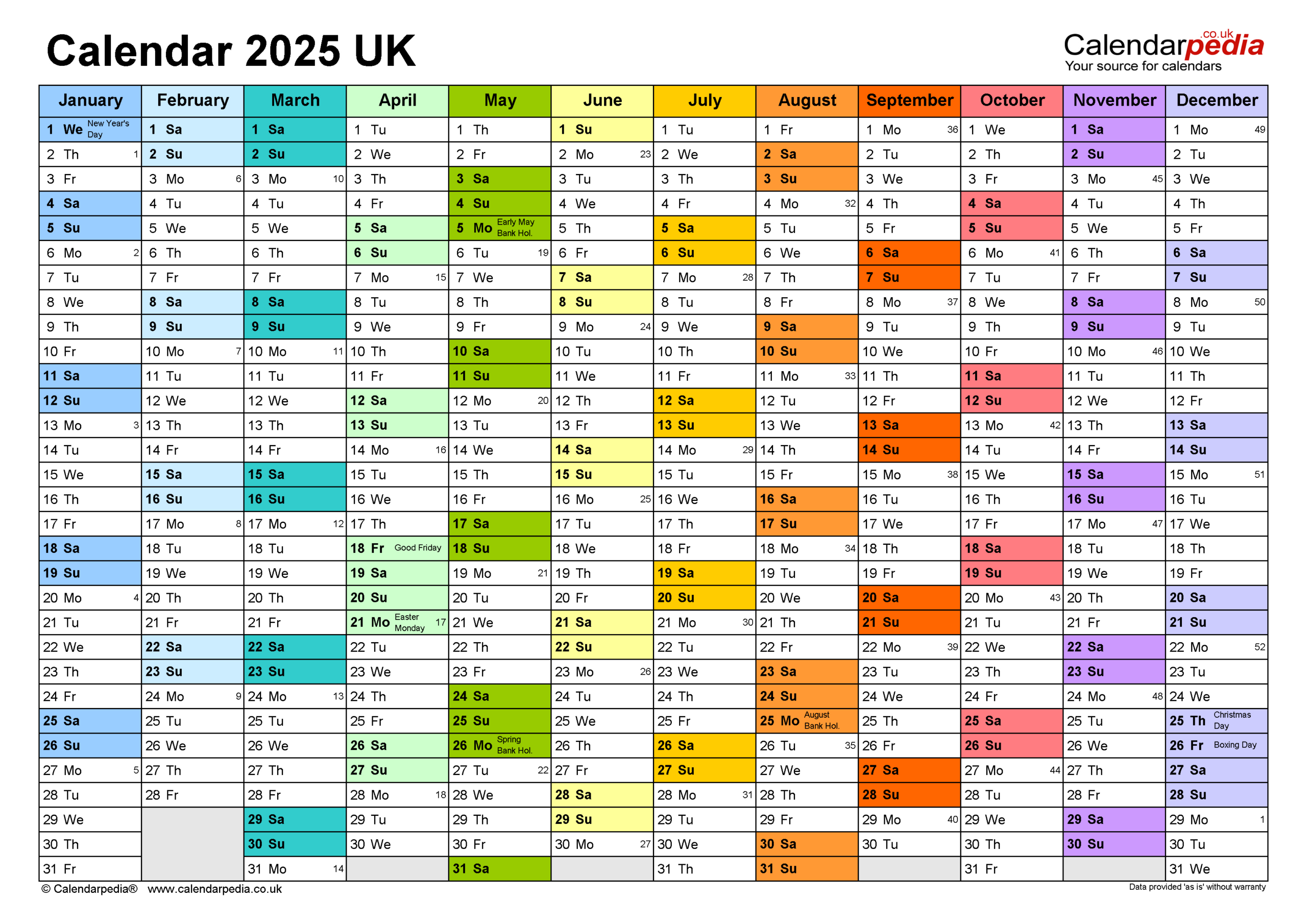 Calendar 2025 (Uk) - Free Printable Pdf Templates for 2025 Calendar Planner Printable