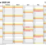 Calendar 2025 (Uk)   Free Printable Pdf Templates Intended For Calendar 2025 Uk Printable