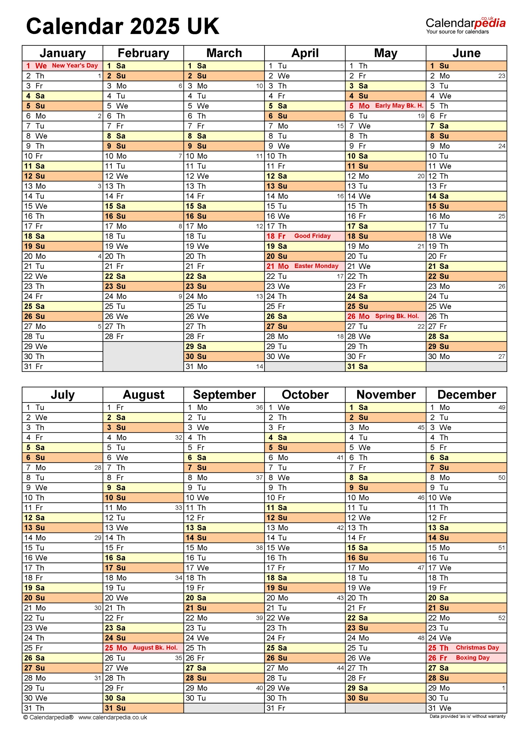 Calendar 2025 (Uk) - Free Printable Pdf Templates with 2025 6 Month Calendar Printable