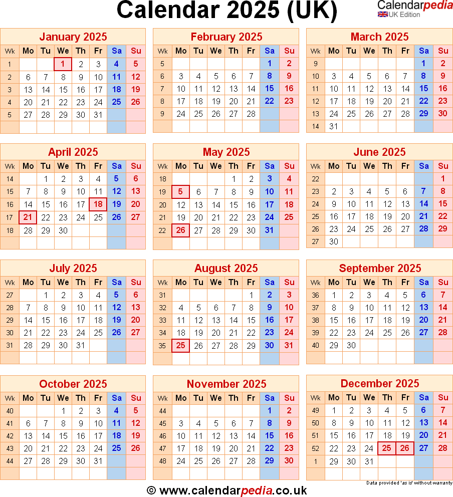 Calendar 2025 Uk With Bank Holidays &amp;amp; Excel/Pdf/Word Templates in 2025 Calendar Uk With Bank Holidays Printable