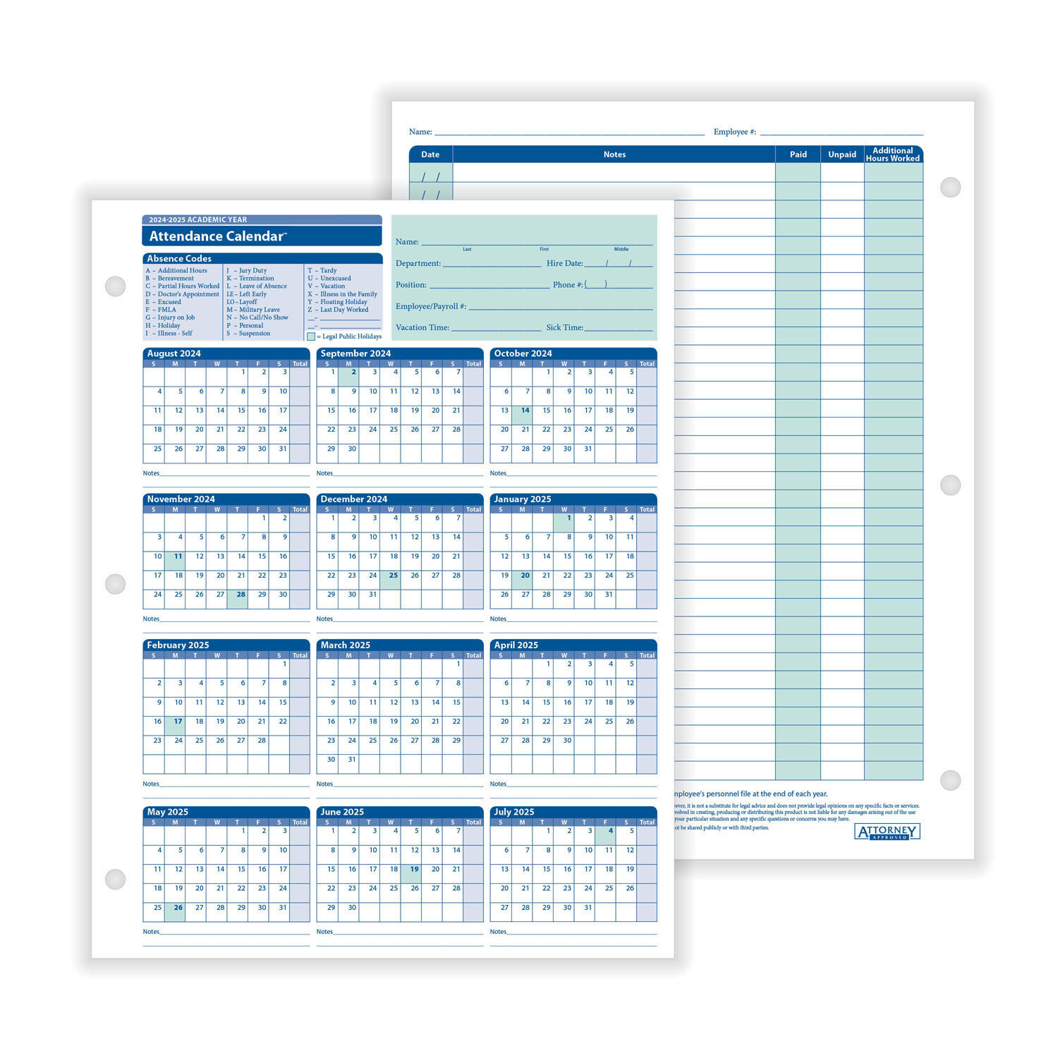 Complyrightdealer | 2024-2025 Academic Year Employee Attendance in 2025 Employee Attendance Calendar Template Free