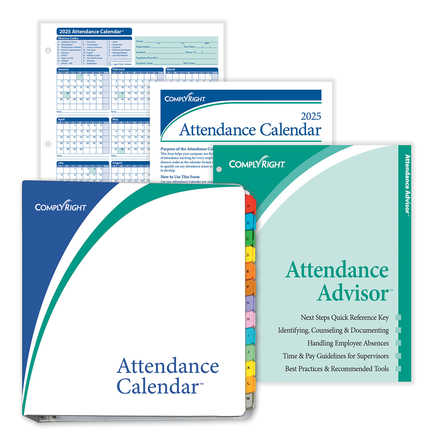 Complyrightdealer | 2025 Attendance Calendar Kit, Pack Of 25 inside Attendance Calendar 2025