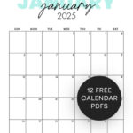 Cute 2025 Monthly Calendar Free Printable In Free Printable 2025 Monthly Calendar