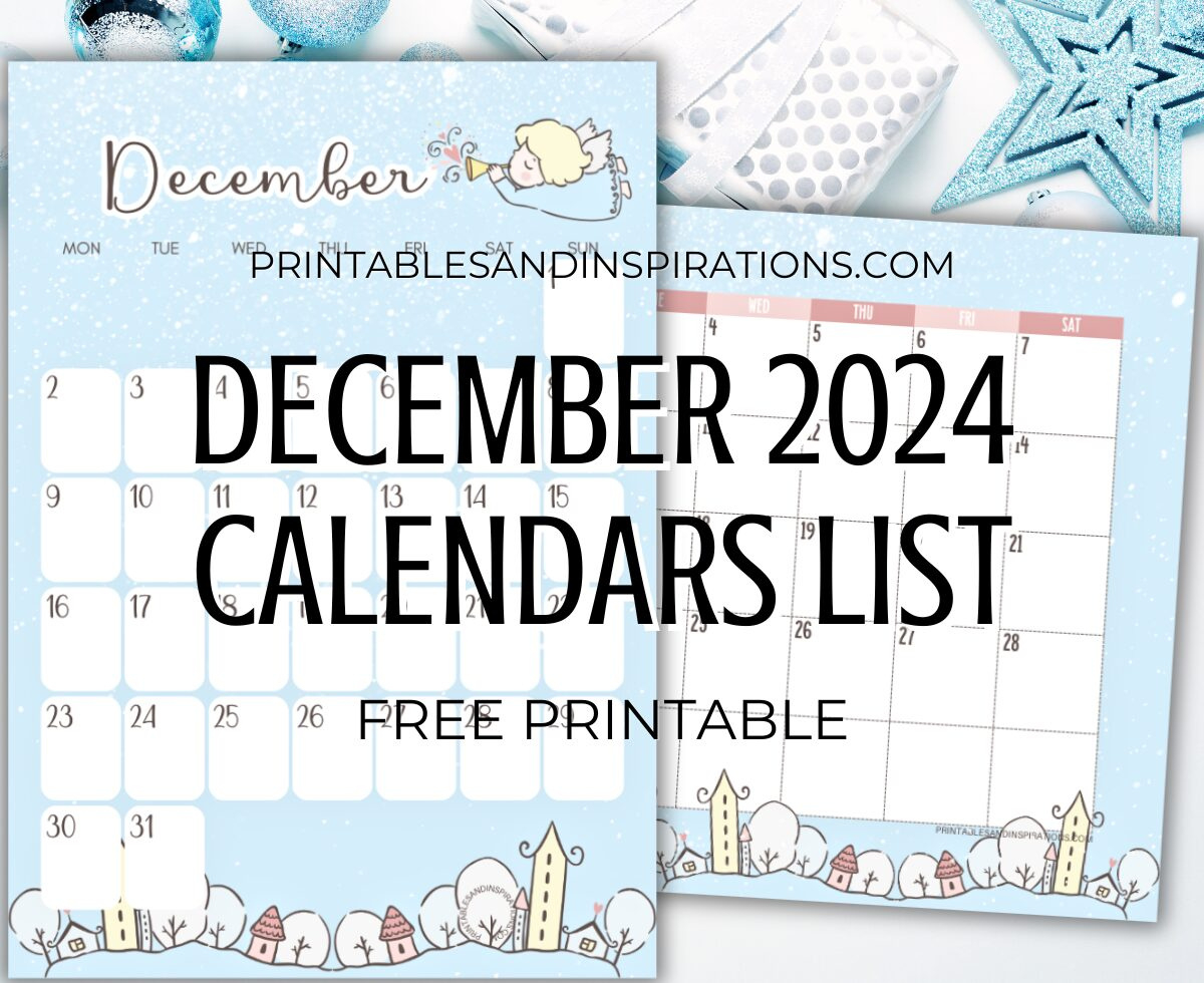 Cute December 2024 Calendar Free Printable - Printables And regarding Cute Printable November And December 2024 Calendar