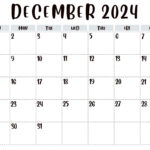 December 2024 Calendar/ Printable Calendar/ School Planning / Dec With 2024 December Calendar 8.5X11 Horizontal Printable