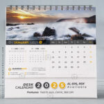 Desk Calendar 2025 Template Design Vol.07 (Adobe Illustrator)   Graphic  Reserve In Printable Desk Calendar 2025