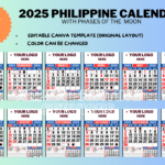 Editable 2025 Philippine Calendar Template (With And Without Within 2025 Calendar Philippines With Holidays Printable