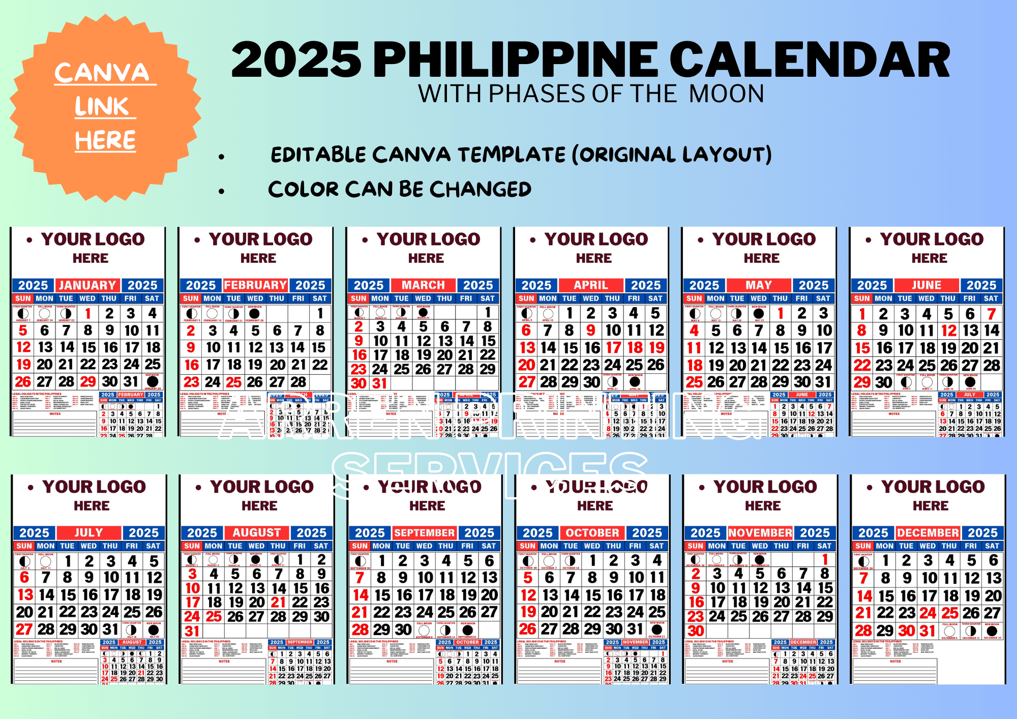 Editable 2025 Philippine Calendar Template (With And Without within 2025 Calendar Philippines With Holidays Printable