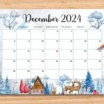 Editable December 2024 Calendar, Beautiful Winter In A Highland Inside Calligraphy Calendar Printable 2024 December 2024