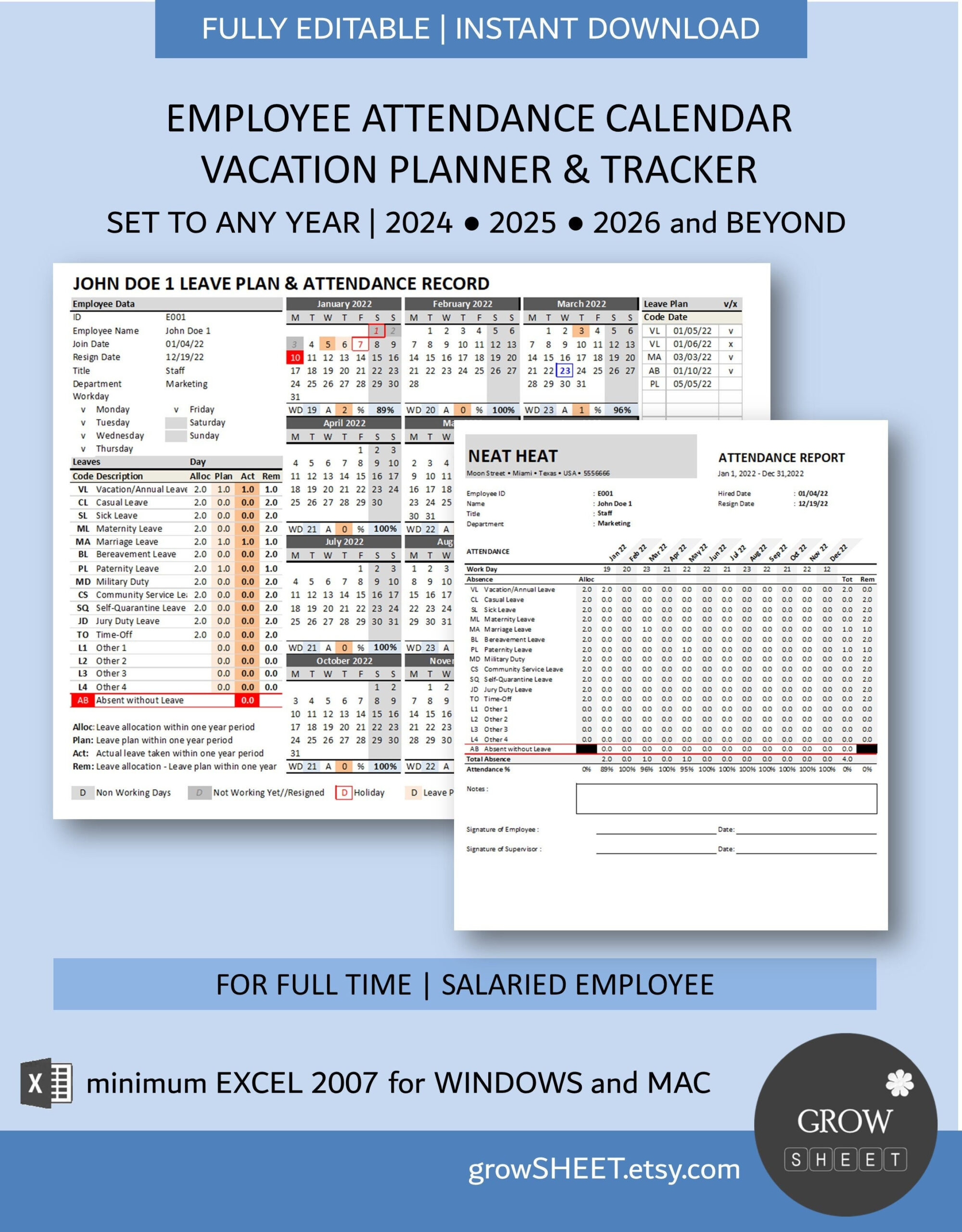 Employee Attendance Calendar 2024 2025 2026 And Beyond Vacation with regard to 2025-2026 Attendance Calendar