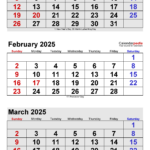 February 2025 Calendar | Templates For Word, Excel And Pdf Throughout January February March 2025 Calendar Printable