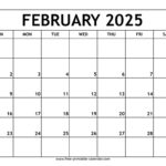 February 2025 Printable Calendar Throughout Free Printable Calendar.com 2025