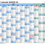 Financial Calendars 2025/26 Uk In Pdf Format Intended For Printable 2025 Fiscal Calendar