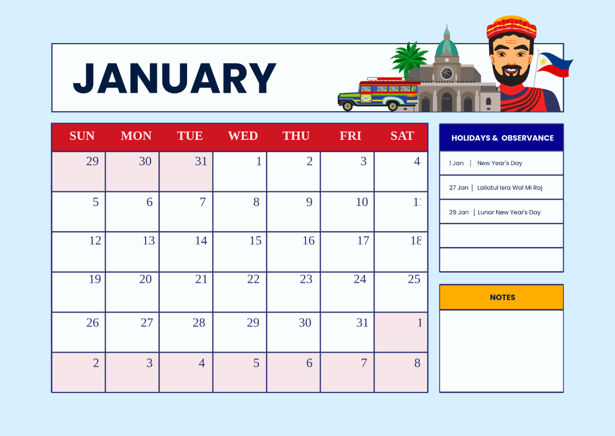 Free 2025 Calendar Philippine Holidays Template - Edit Online pertaining to 2025 Calendar Philippines With Holidays Printable