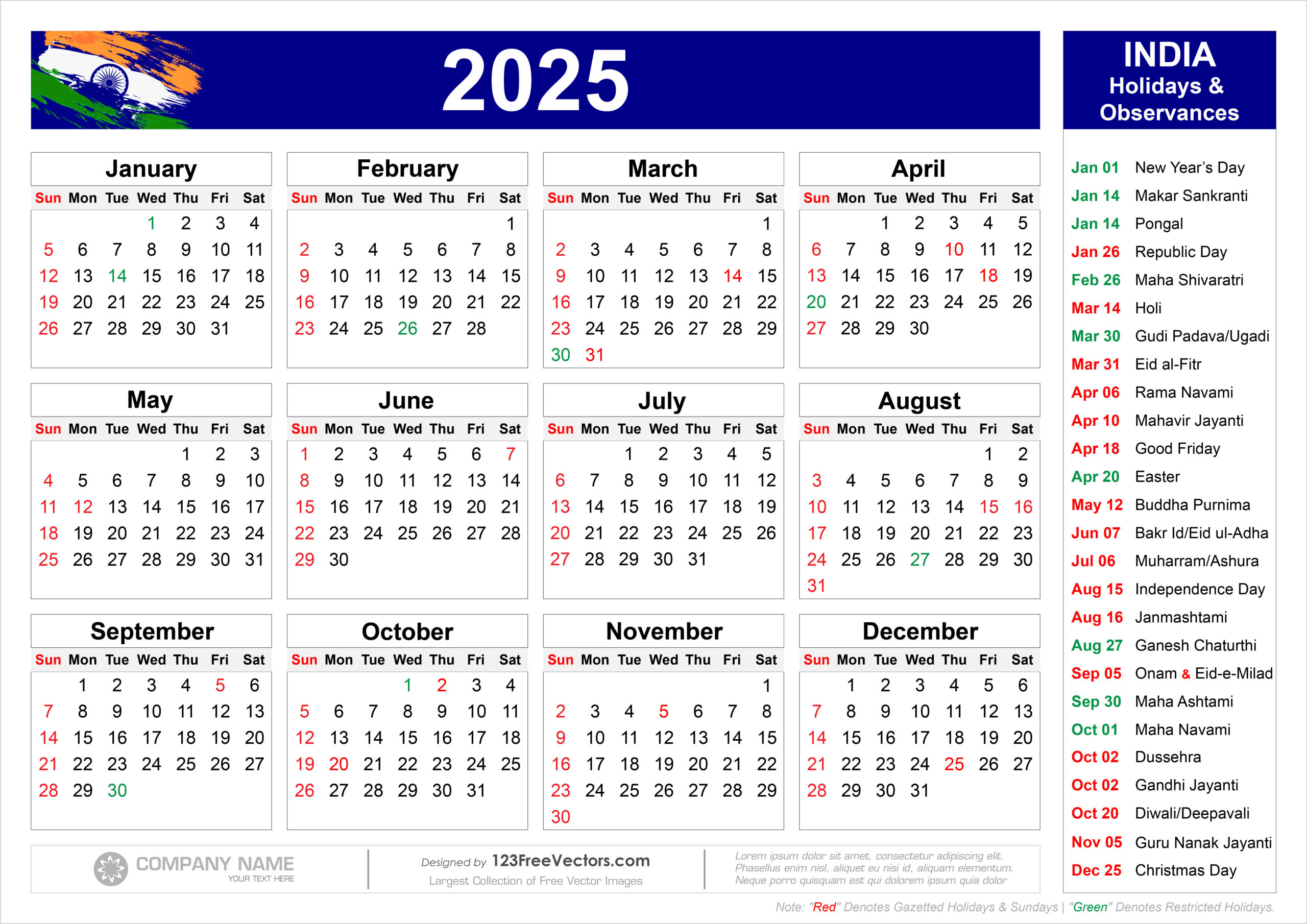 Free Calendar 2025 India regarding Indian Calendar 2025 With Holidays Printable