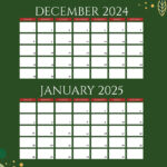 Free December January Calendar 2024 2025 Template   Edit Online Regarding December 2024 And January 2025 Printable Calendar