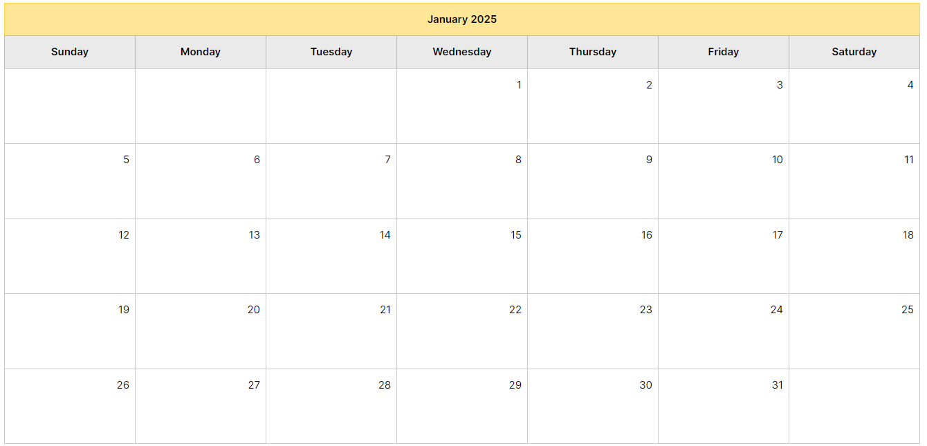 Free Evernote 2025 Calendar Template -Jon Tromans in Printable Editable Calendar 2025