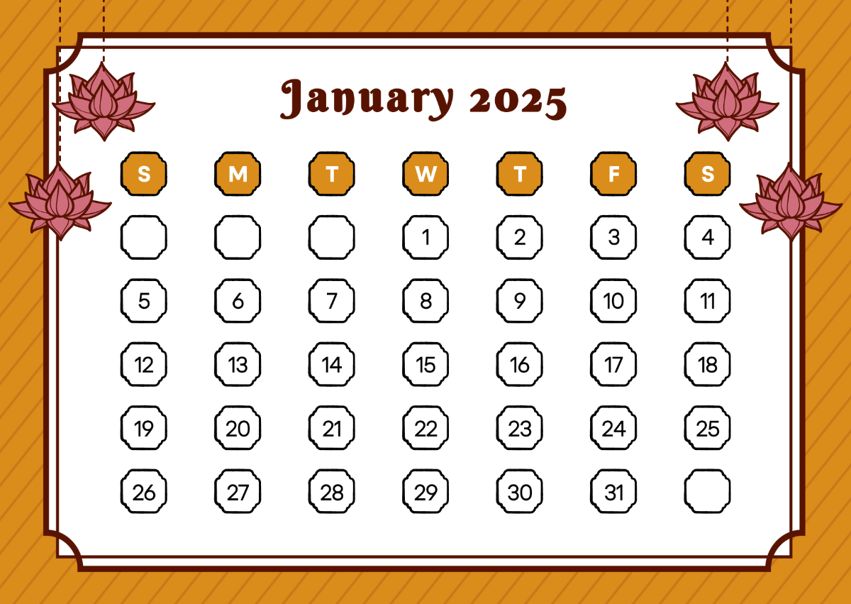 Free January 2025 Calendar With India Holidays Template - Edit inside January 2025 Calendar With Indian Holidays Printable